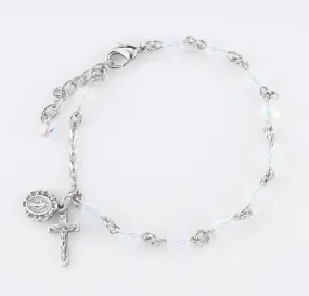 Round Crystal Rosary Bracelet Created with 6mm finest Austrian Crystal Opal Beads by HMH - BX8550OP