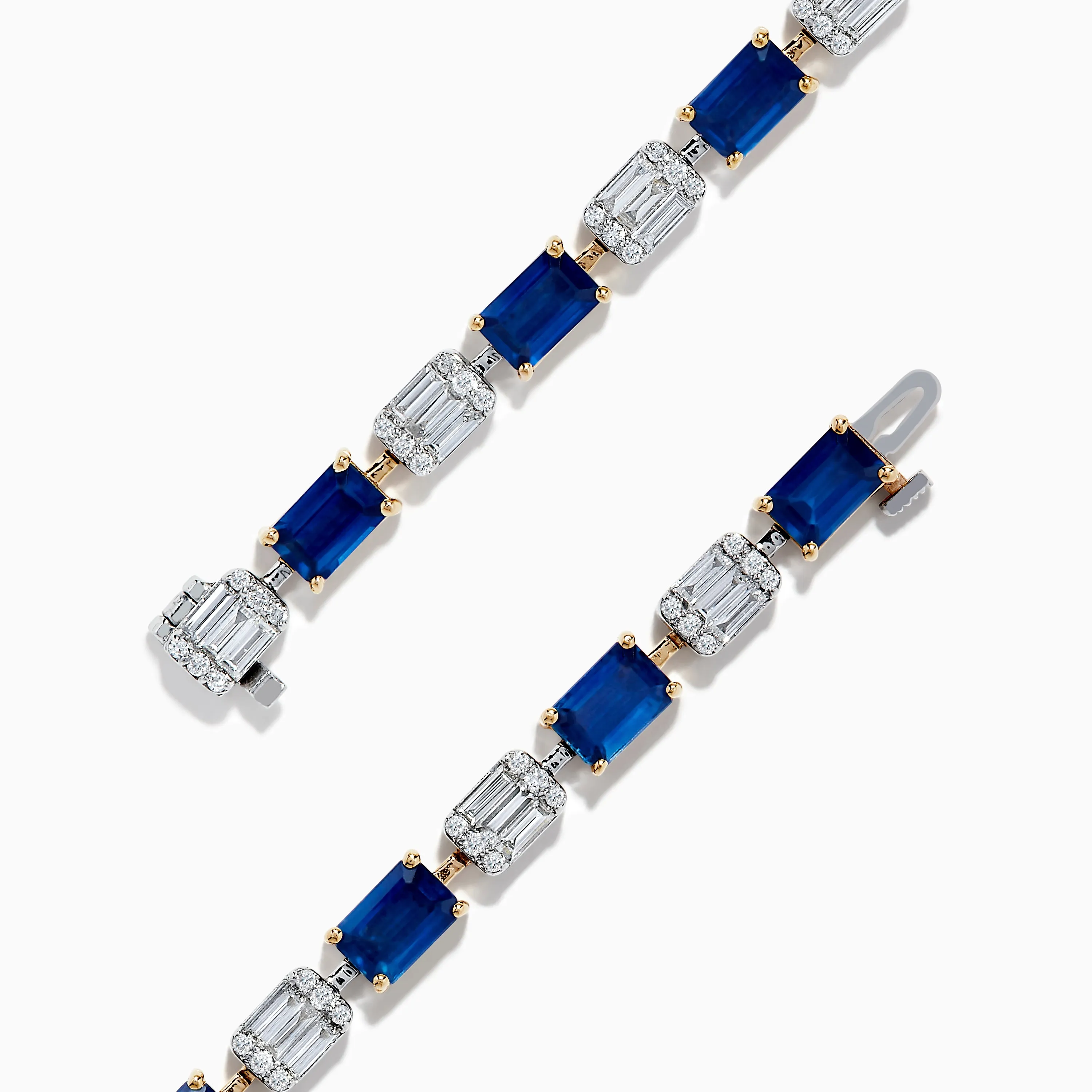 Royale Bleu 14K Two Toned Gold Blue Sapphire and Diamond Bracelet