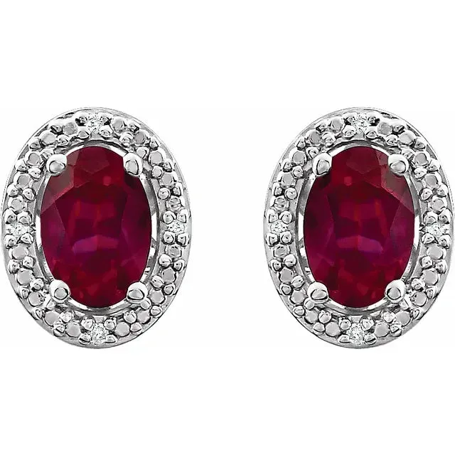 Ruby Diamond Earrings