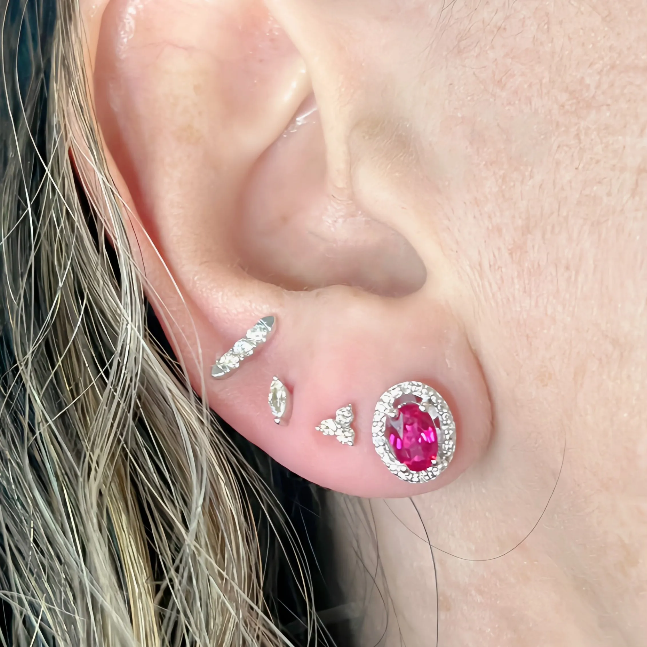 Ruby Diamond Earrings