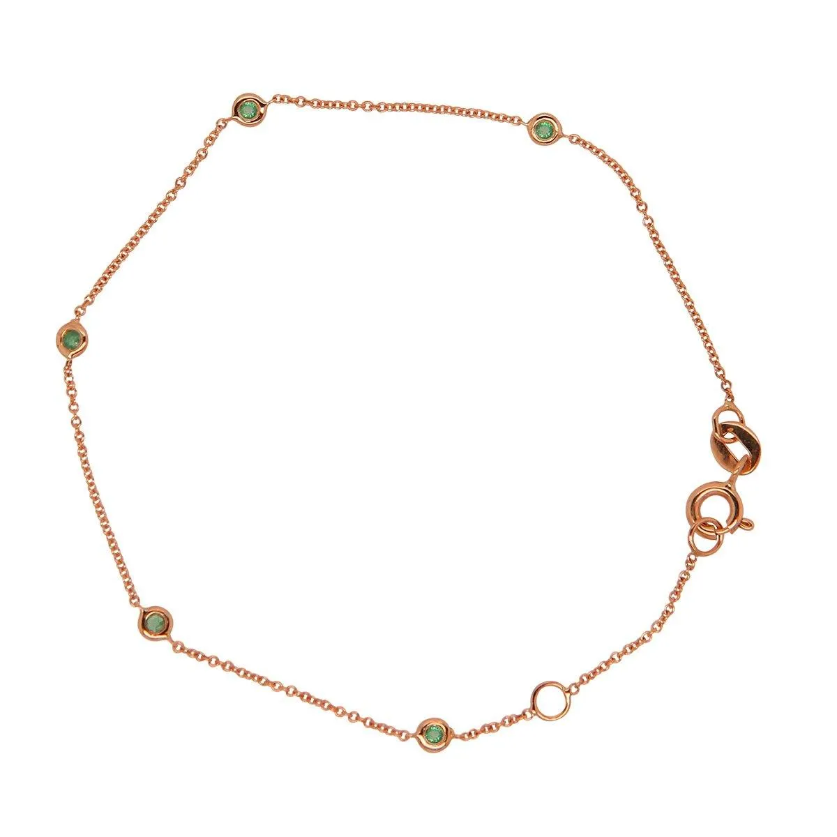 Sacred 5 Emerald Station Bracelet | 1GMS .09CT