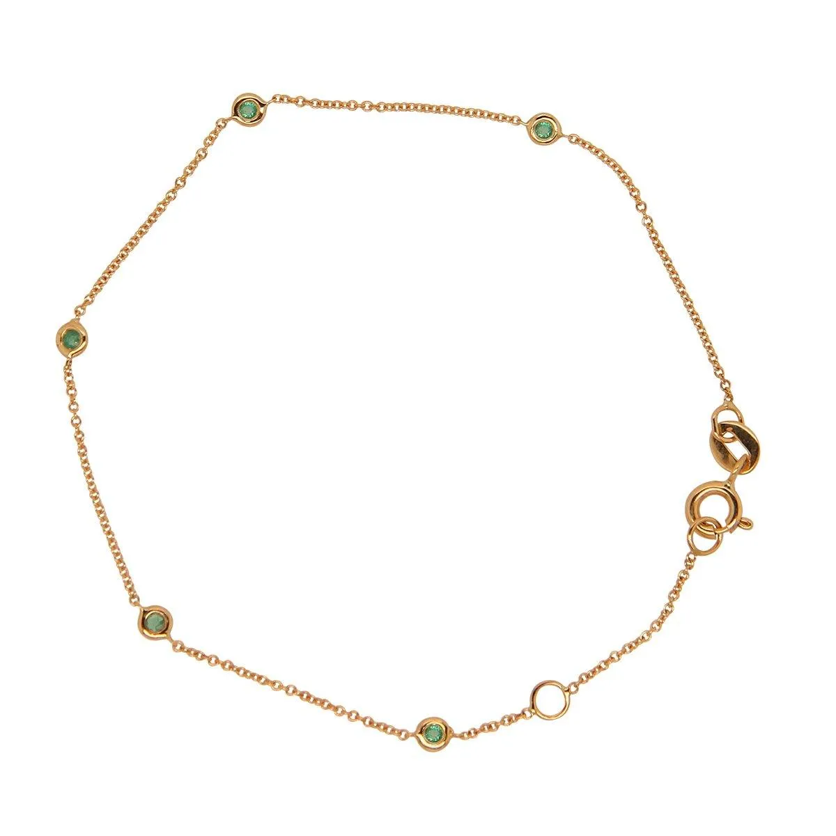 Sacred 5 Emerald Station Bracelet | 1GMS .09CT