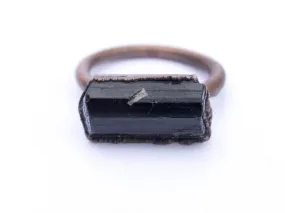 SALE Black tourmaline ring | Black tourmaline