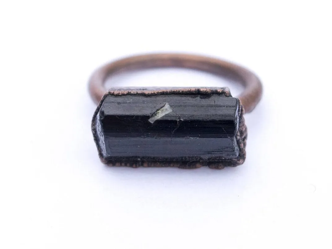 SALE Black tourmaline ring | Black tourmaline