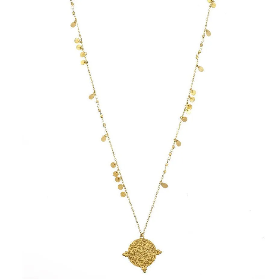 Santorini Long Gold Necklace