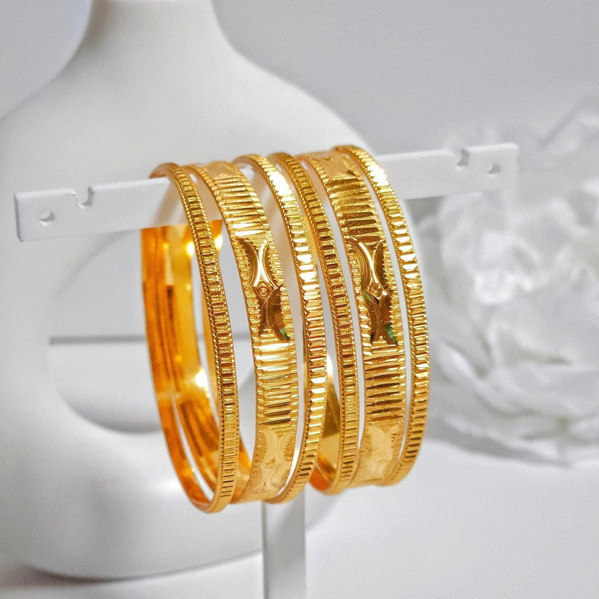 Set of 6 Gold Plated Indian Bangles