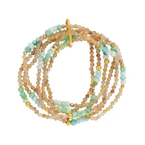 Set of 6 - Pyrite's Booty Bracelets in Peruvian Opal & Golden Rutilated Quartz