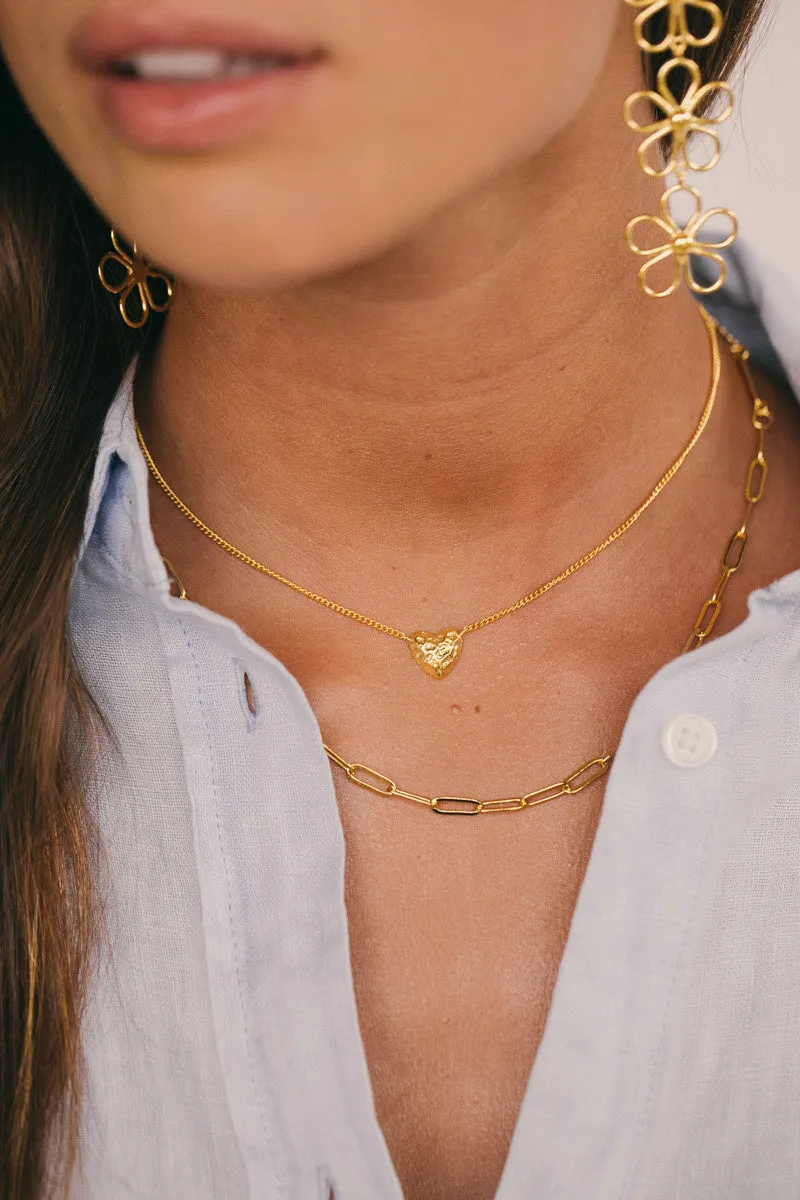 Short Link Chain Necklace Gold Plated (40cm)