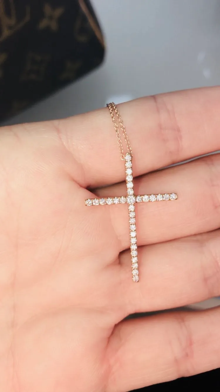 Signature Diamond Cross Necklace (3 Sizes)