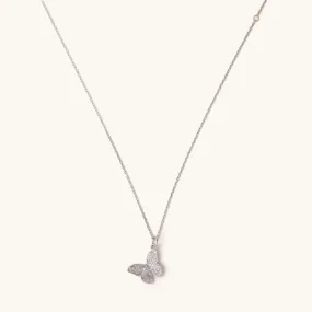 Silver Crystal Butterfly Adjustable Necklace