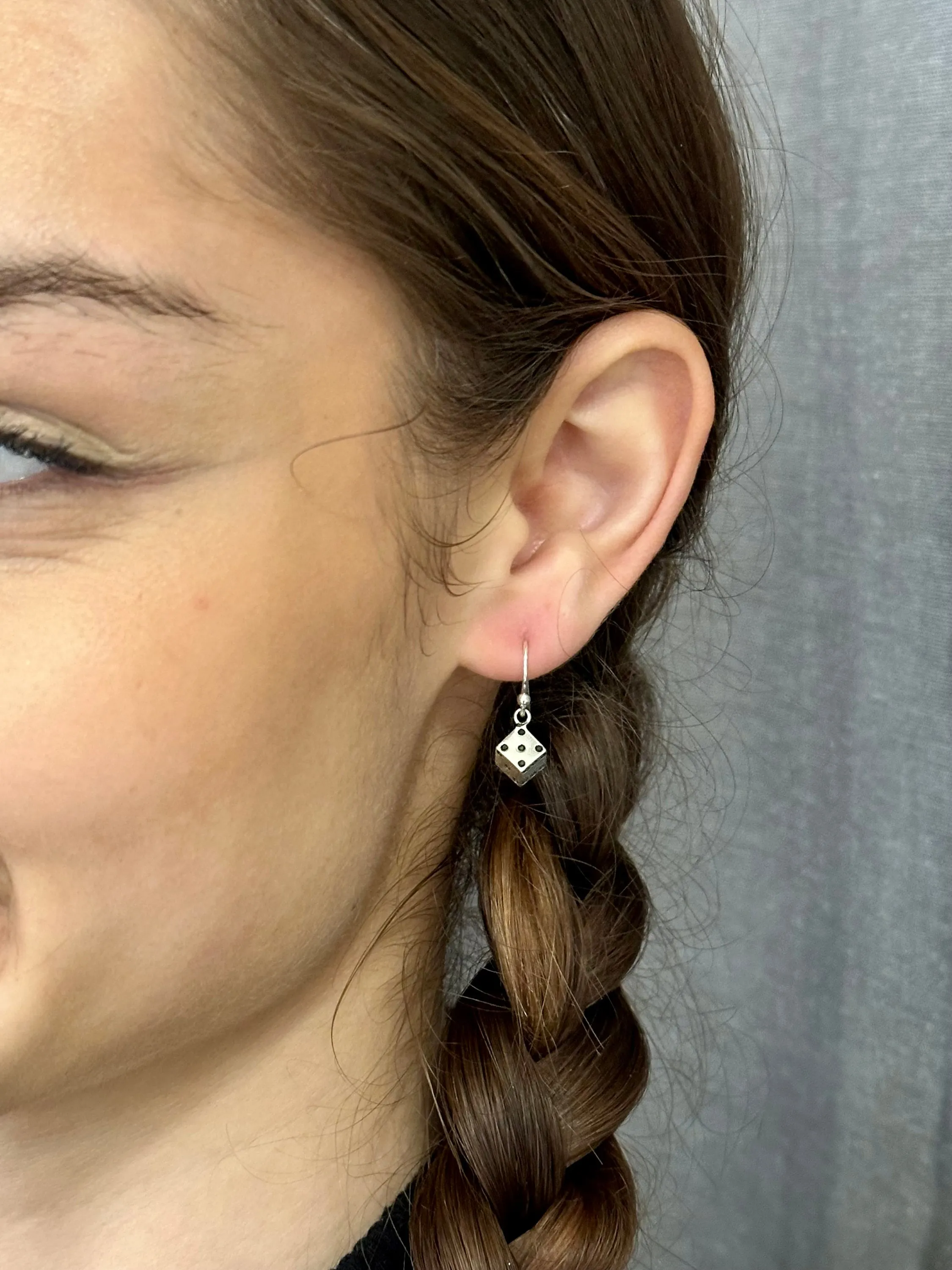 Silver Dice Earrings