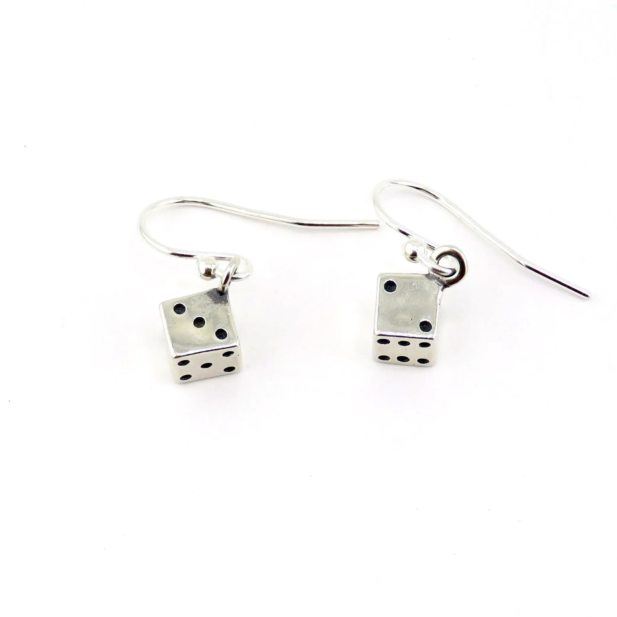 Silver Dice Earrings