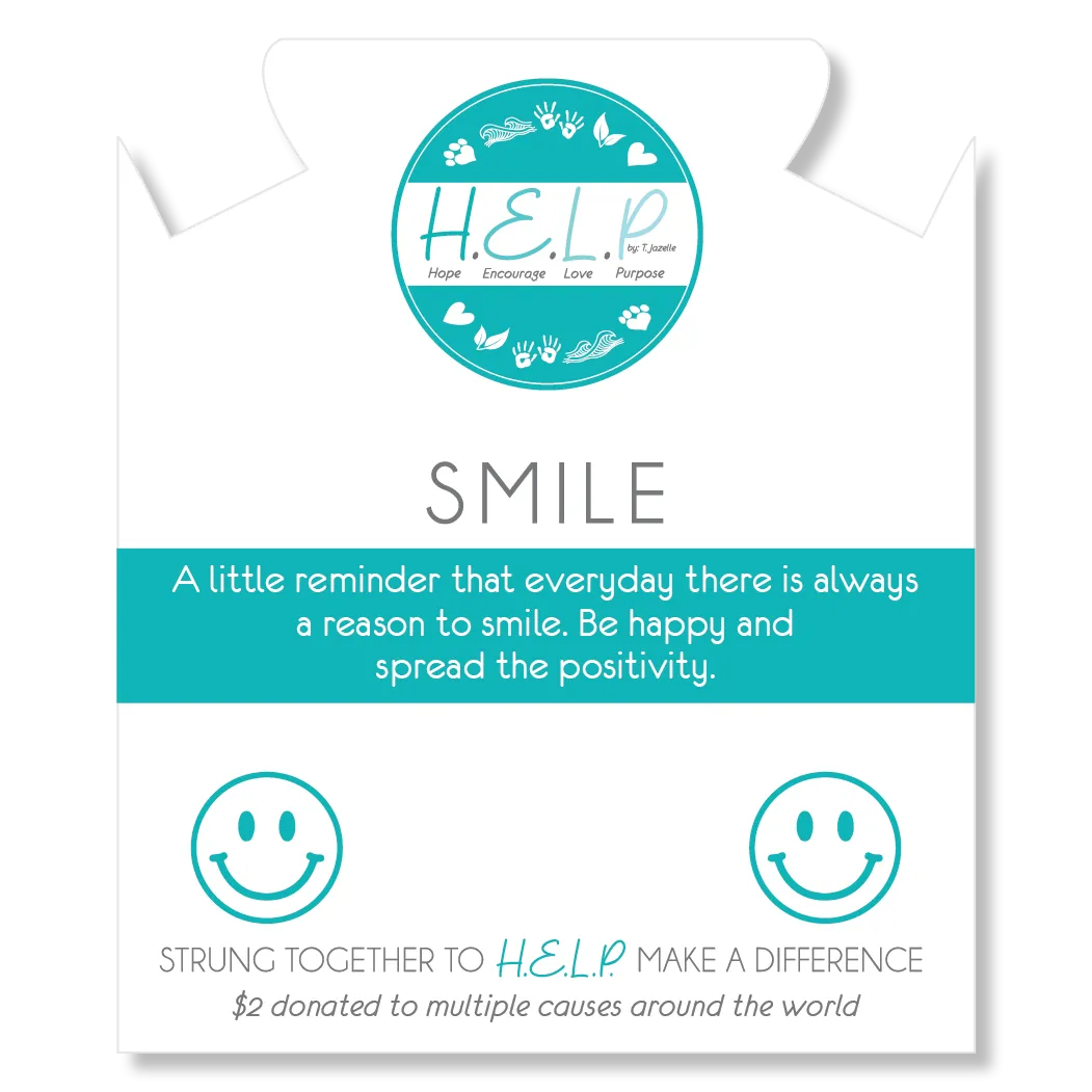 Smile Charm with Blue Opal Jade Charity Bracelet