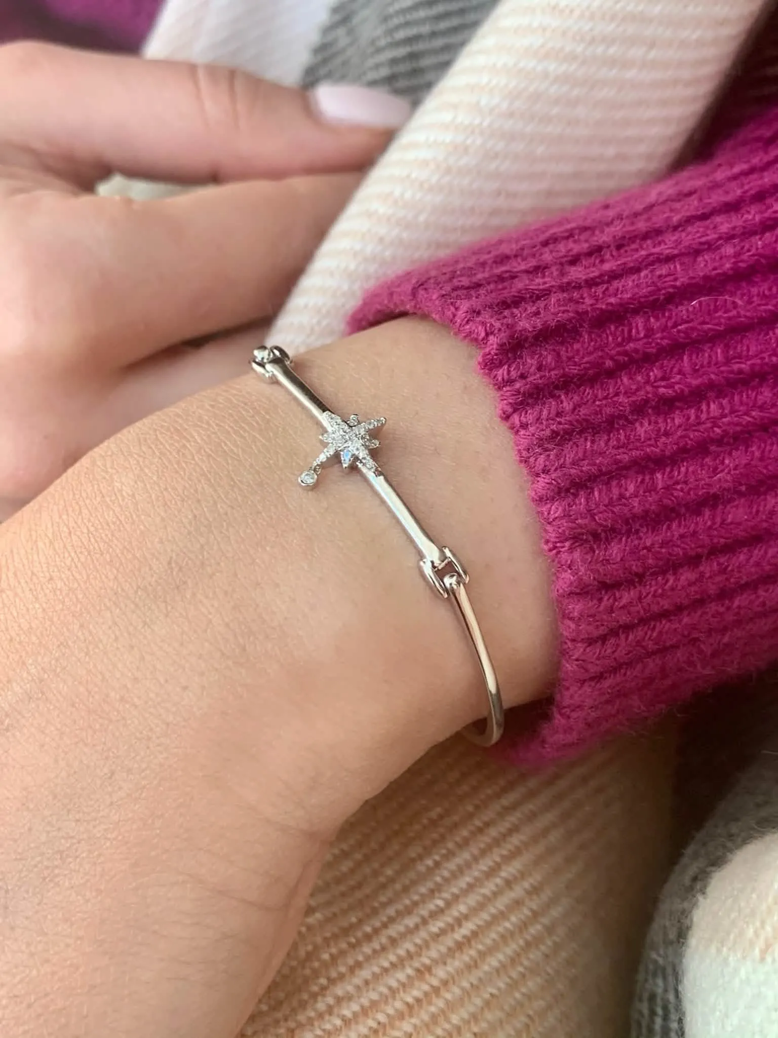 Starlit Dreams Diamond Drop Bracelet in Sterling Silver