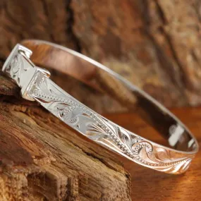 Sterling Silver Handcrafted Scroll Baby Bangle