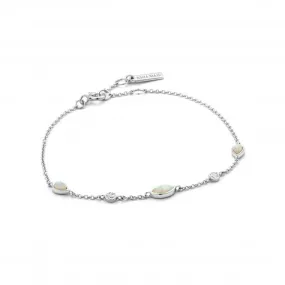 Sterling Silver Rhodium Plated Opal Colour Bracelet B014-02H