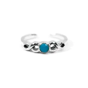 Sterling Silver Round Turquoise Infinity Toe Ring