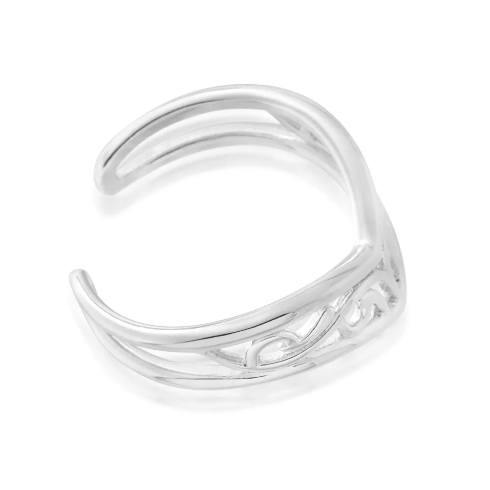 Sterling Silver Toe Ring Border Filigree