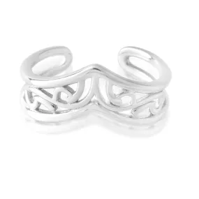 Sterling Silver Toe Ring Border Filigree