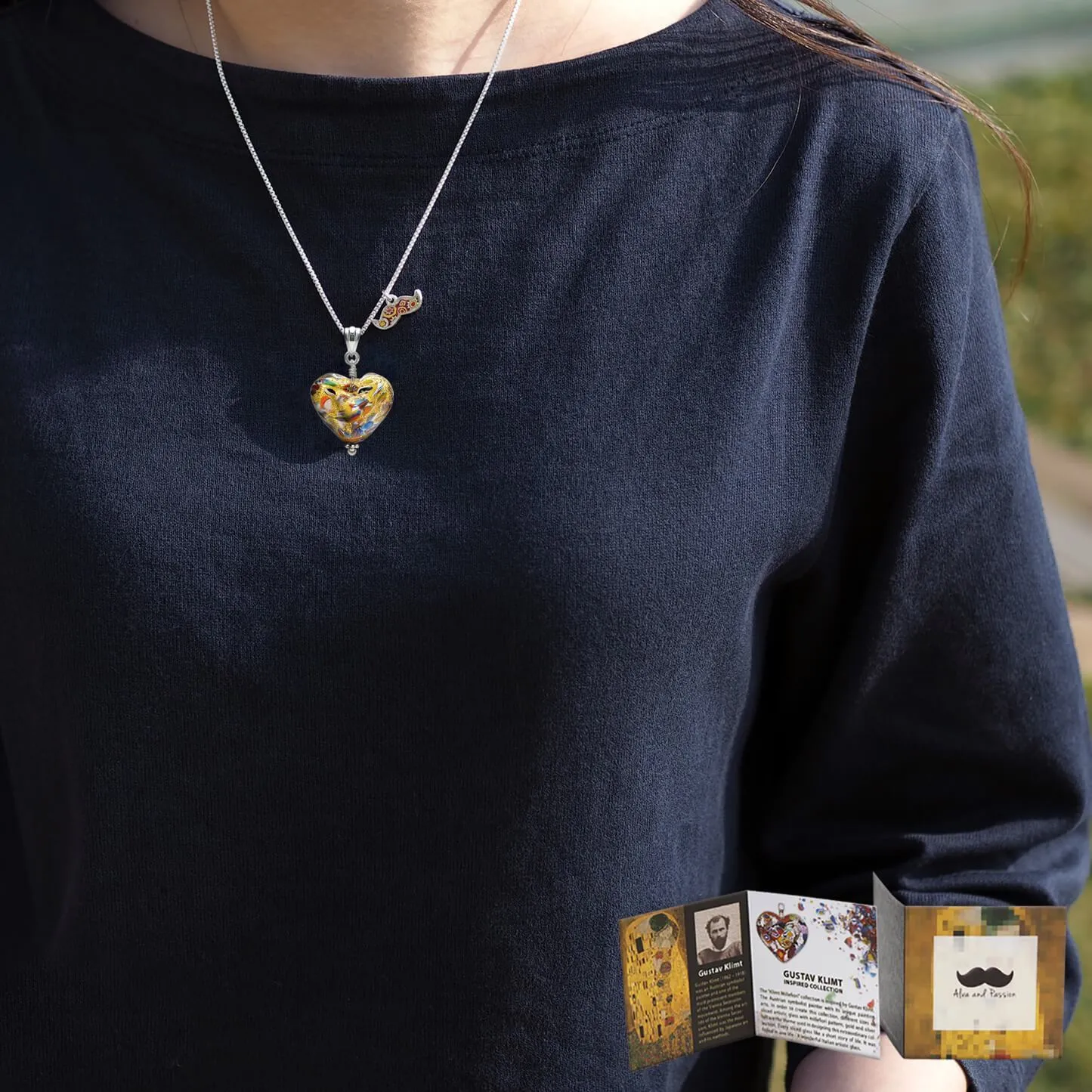 The Kiss Gold Double Heart Necklace