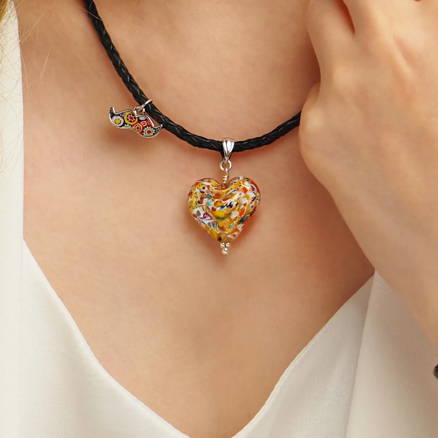 The Kiss Gold Double Heart Necklace