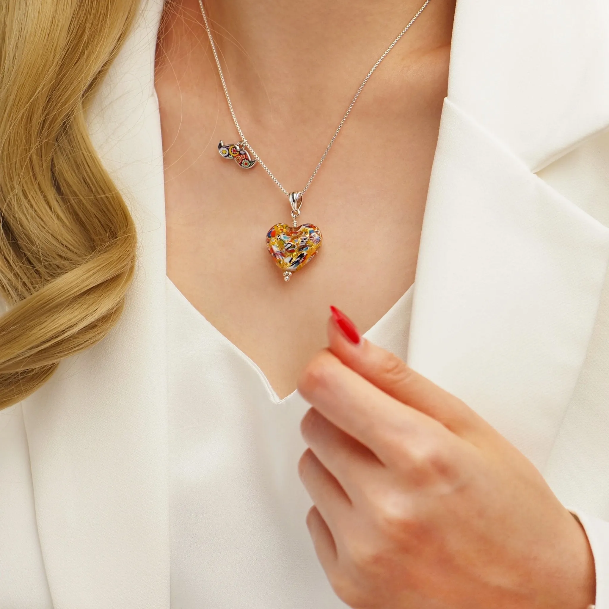 The Kiss Gold Double Heart Necklace