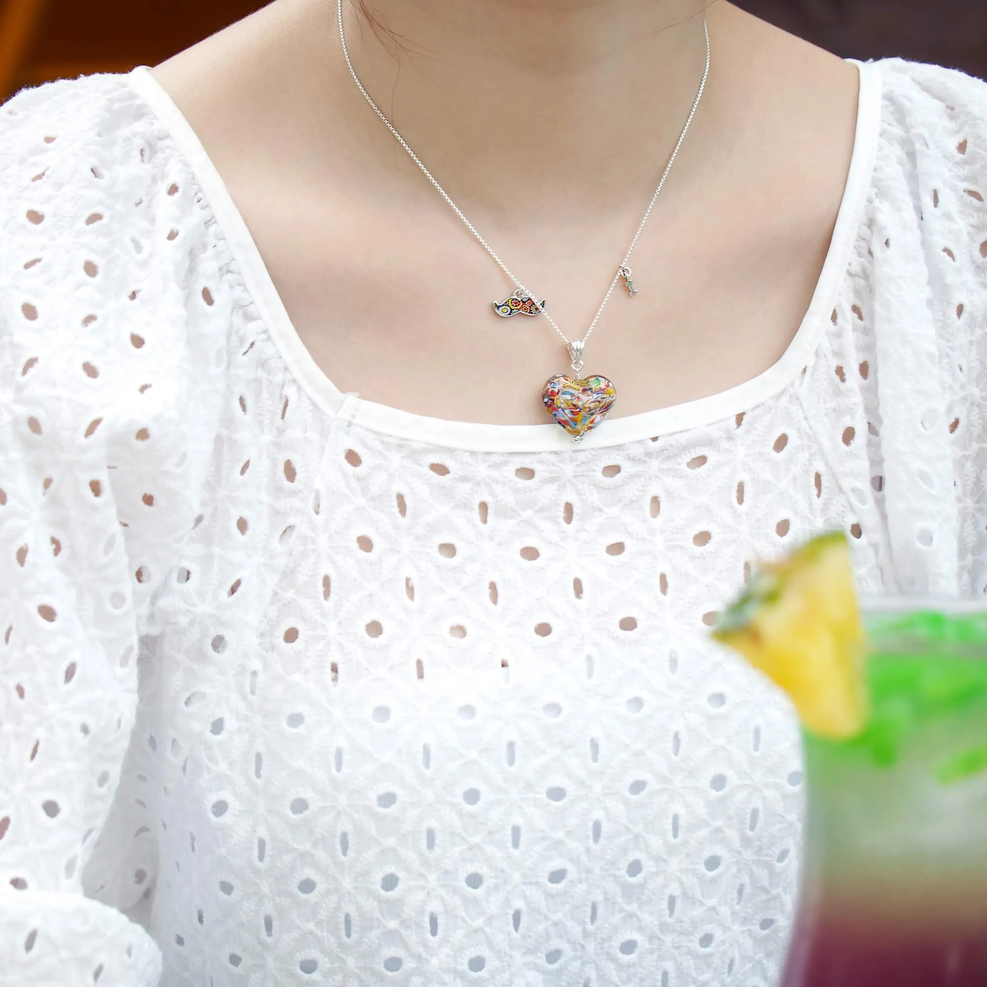 The Kiss Gold Double Heart Necklace