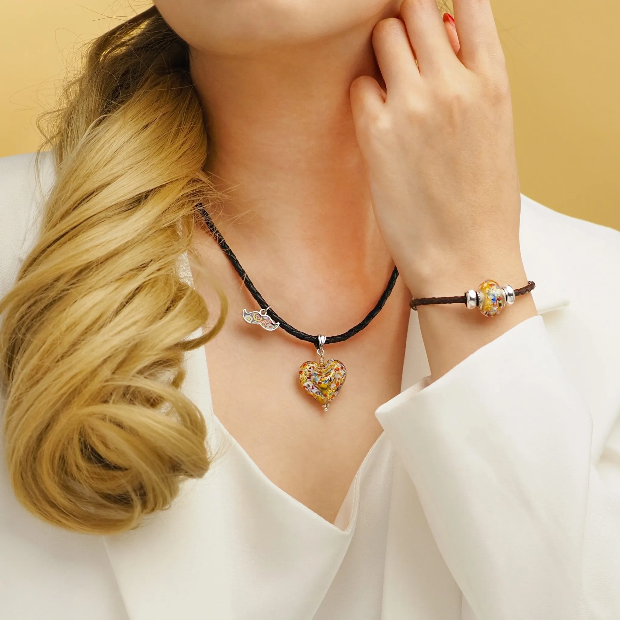 The Kiss Gold Double Heart Necklace