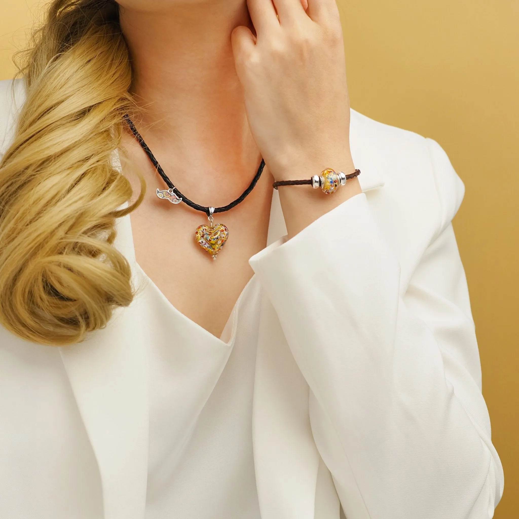 The Kiss Gold Double Heart Necklace