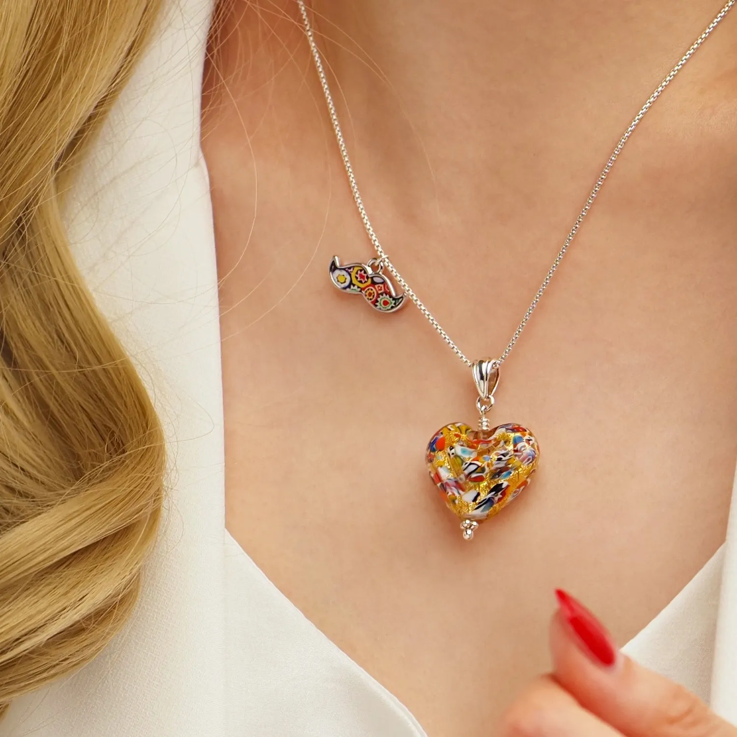 The Kiss Gold Double Heart Necklace