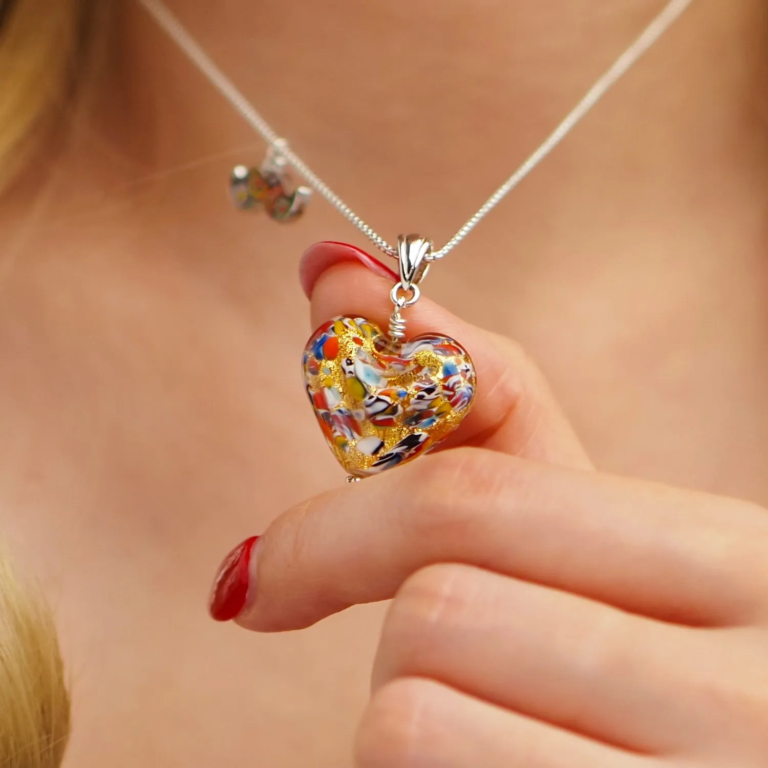 The Kiss Gold Double Heart Necklace