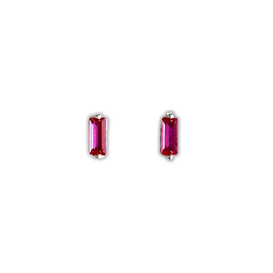 Tiny Baguette Stud Earrings