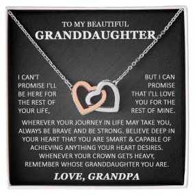To My Beautiful Granddaughter Necklace, Granddaughter Gift from Grandpa, Grandma, Birthday Graduation Gift, Christmas Gift for Granddaughter