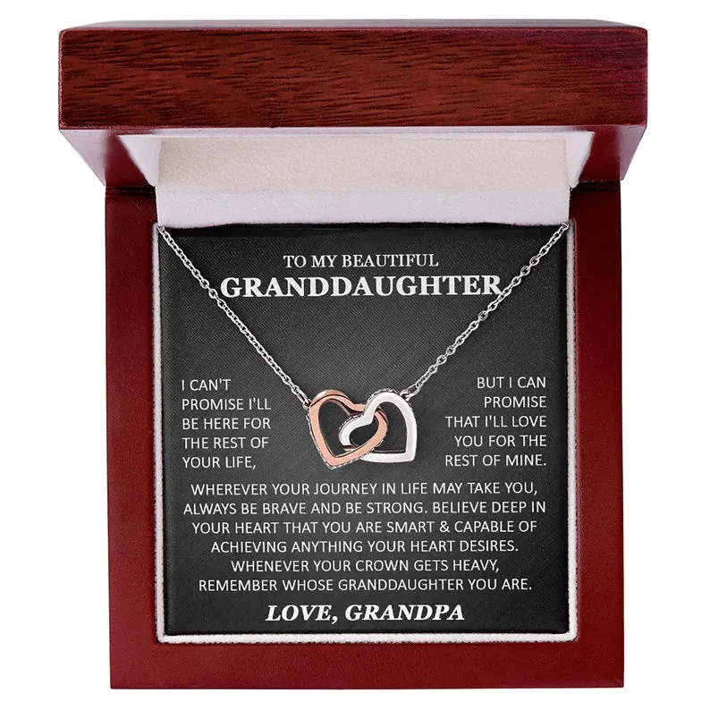 To My Beautiful Granddaughter Necklace, Granddaughter Gift from Grandpa, Grandma, Birthday Graduation Gift, Christmas Gift for Granddaughter