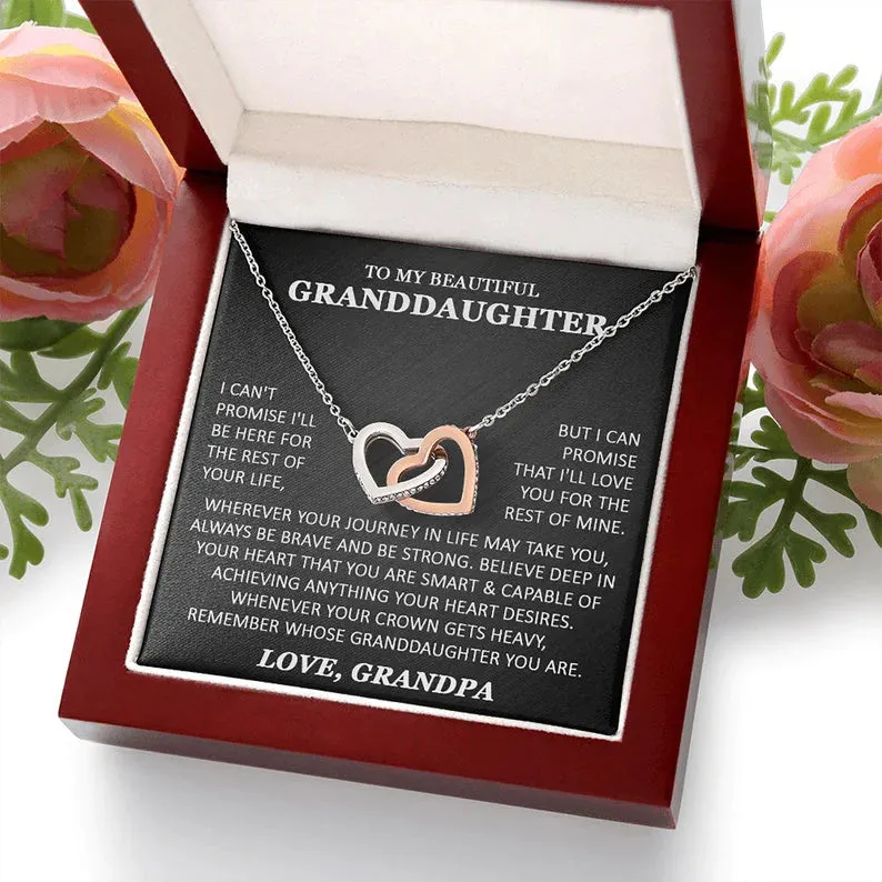 To My Beautiful Granddaughter Necklace, Granddaughter Gift from Grandpa, Grandma, Birthday Graduation Gift, Christmas Gift for Granddaughter