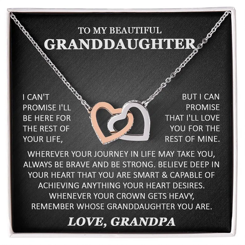 To My Beautiful Granddaughter Necklace, Granddaughter Gift from Grandpa, Grandma, Birthday Graduation Gift, Christmas Gift for Granddaughter