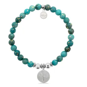 Tree of Life Charm with Blue Opal Jade Charity Bracelet