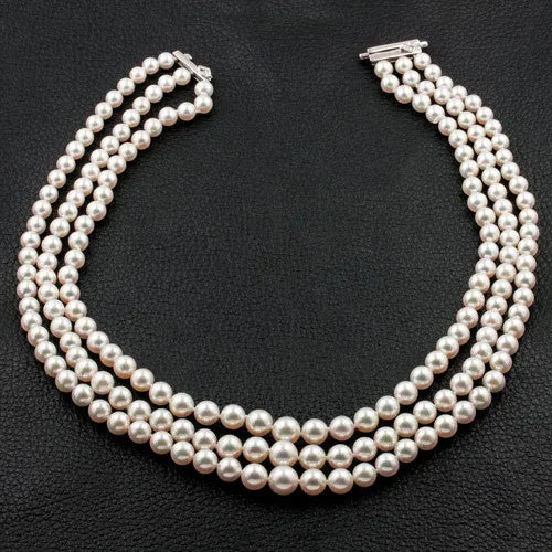 Triple Strand Pearl Necklace