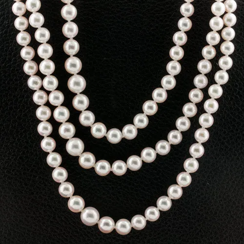Triple Strand Pearl Necklace