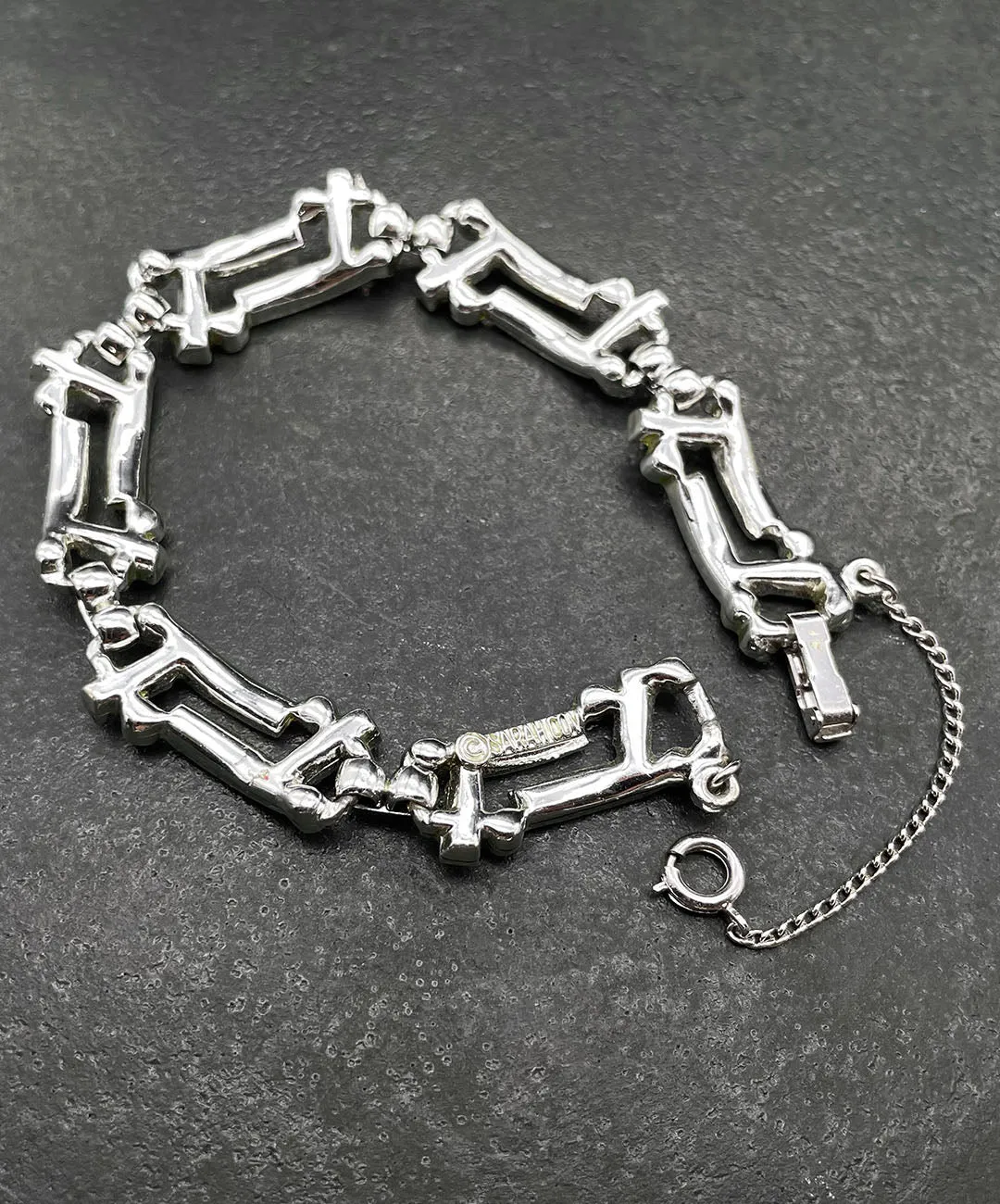 【UK買付】ヴィンテージ SARAH COV. エメラルド クリア ビジュー ブレスレット/Vintage SARAH COV. Emerald Bijou Bracelet