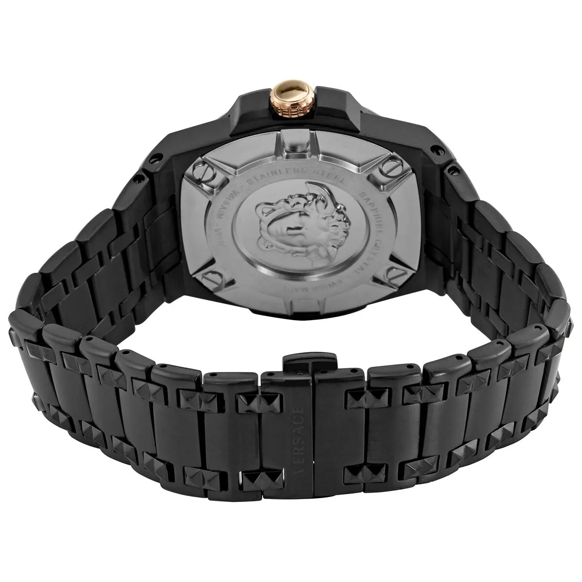 Versace Chain Reaction Quartz Black Dial Men's Watch VEDY00719