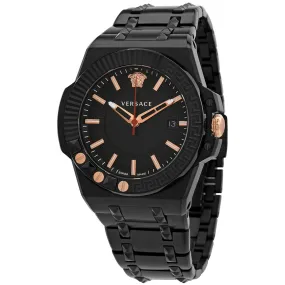 Versace Chain Reaction Quartz Black Dial Men's Watch VEDY00719