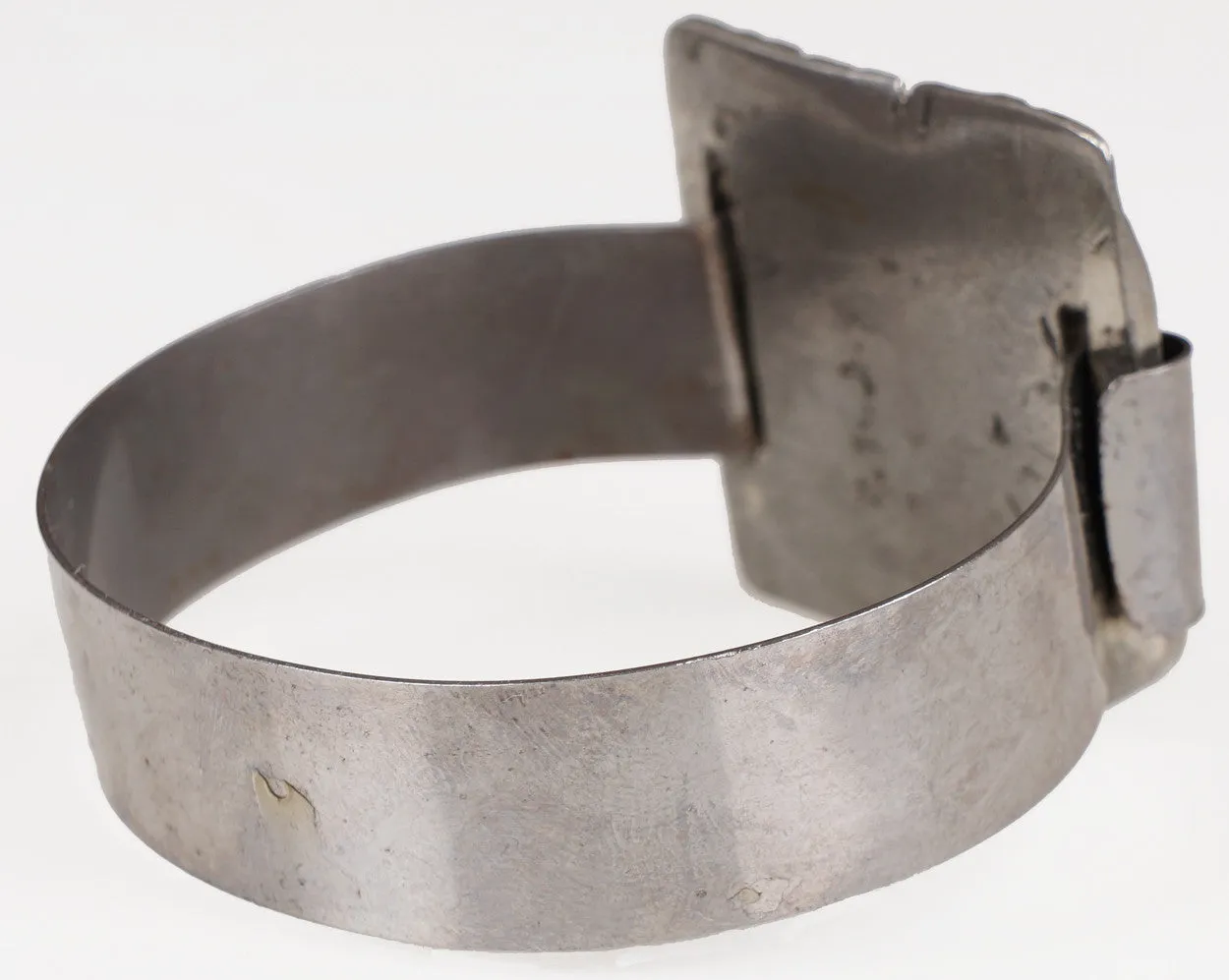 Vintage 1960s Brutalist Cuff Bracelet Modernist Pewter