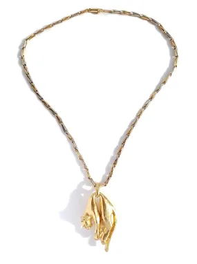 Vintage 1981 Cartier Panthère Molle Pendant Necklace with Cord & Chain