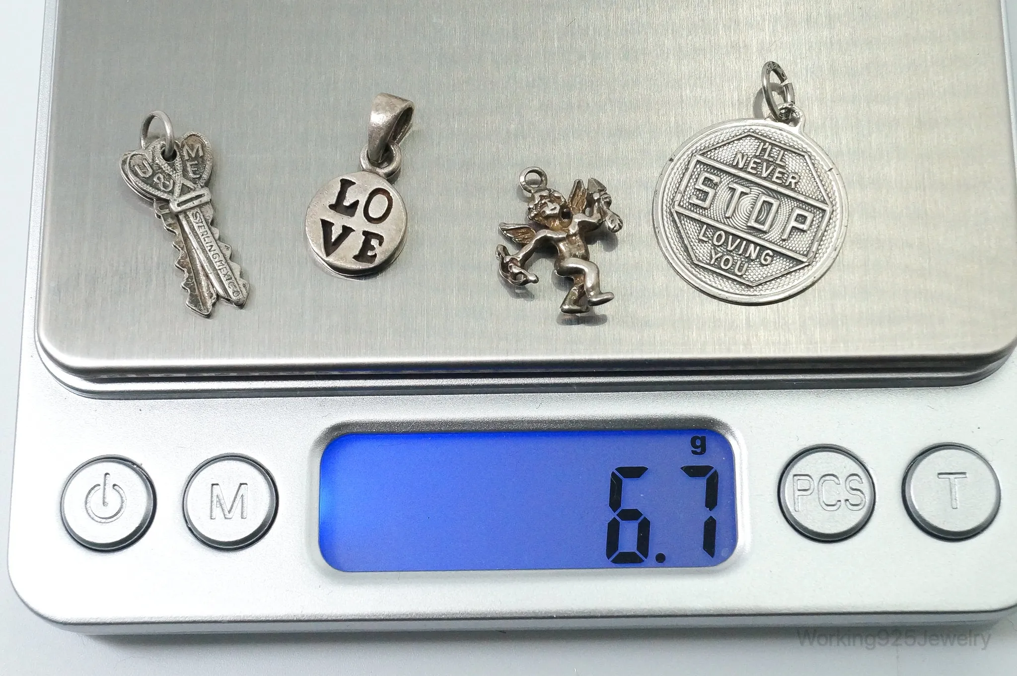 Vintage Antique Love Sterling Silver Charms Set Lot