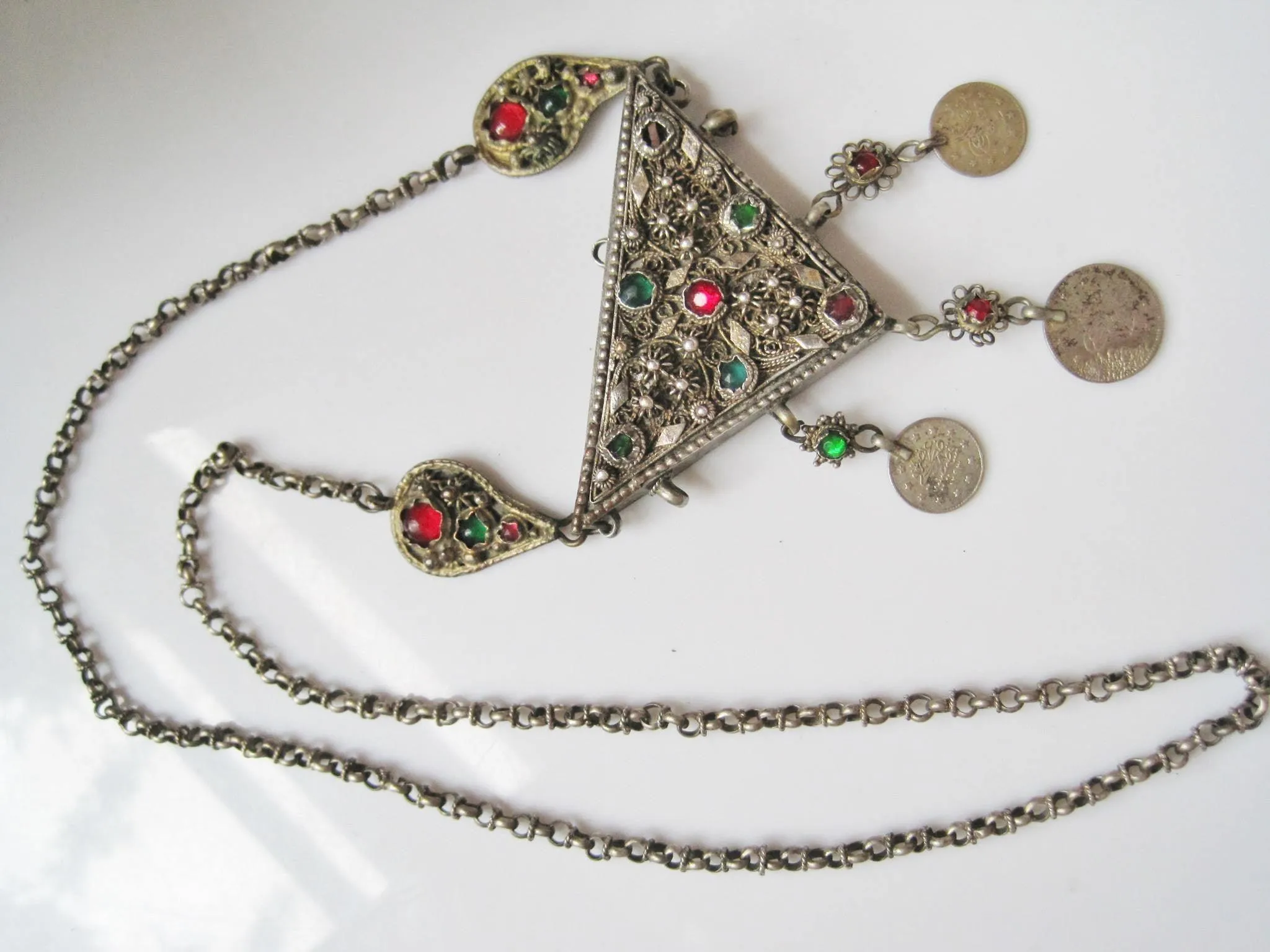 Vintage Ottoman Amulet Necklace from Greece or the Balkans