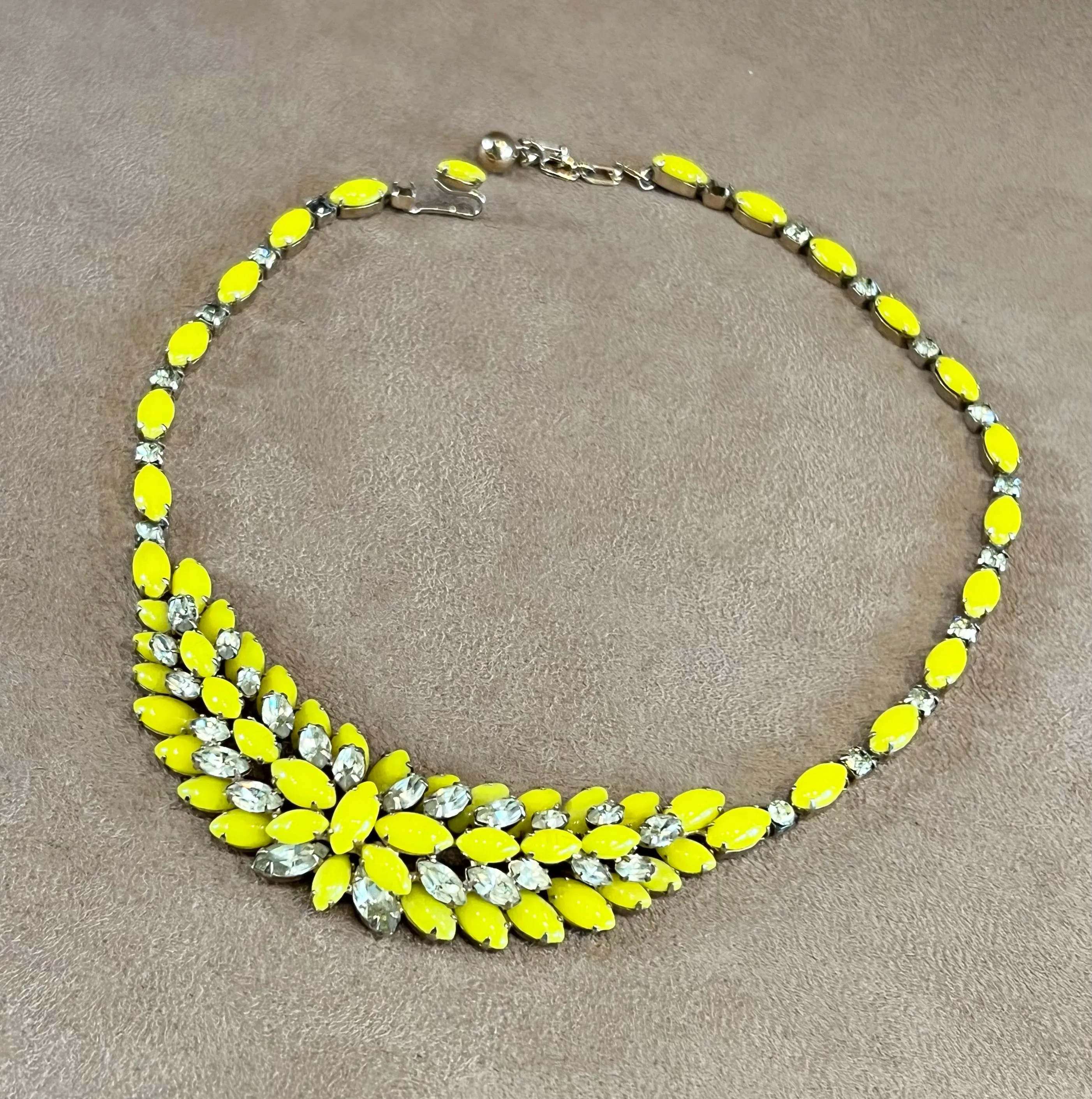 Vintage Yellow Crystal Necklace by Kramer