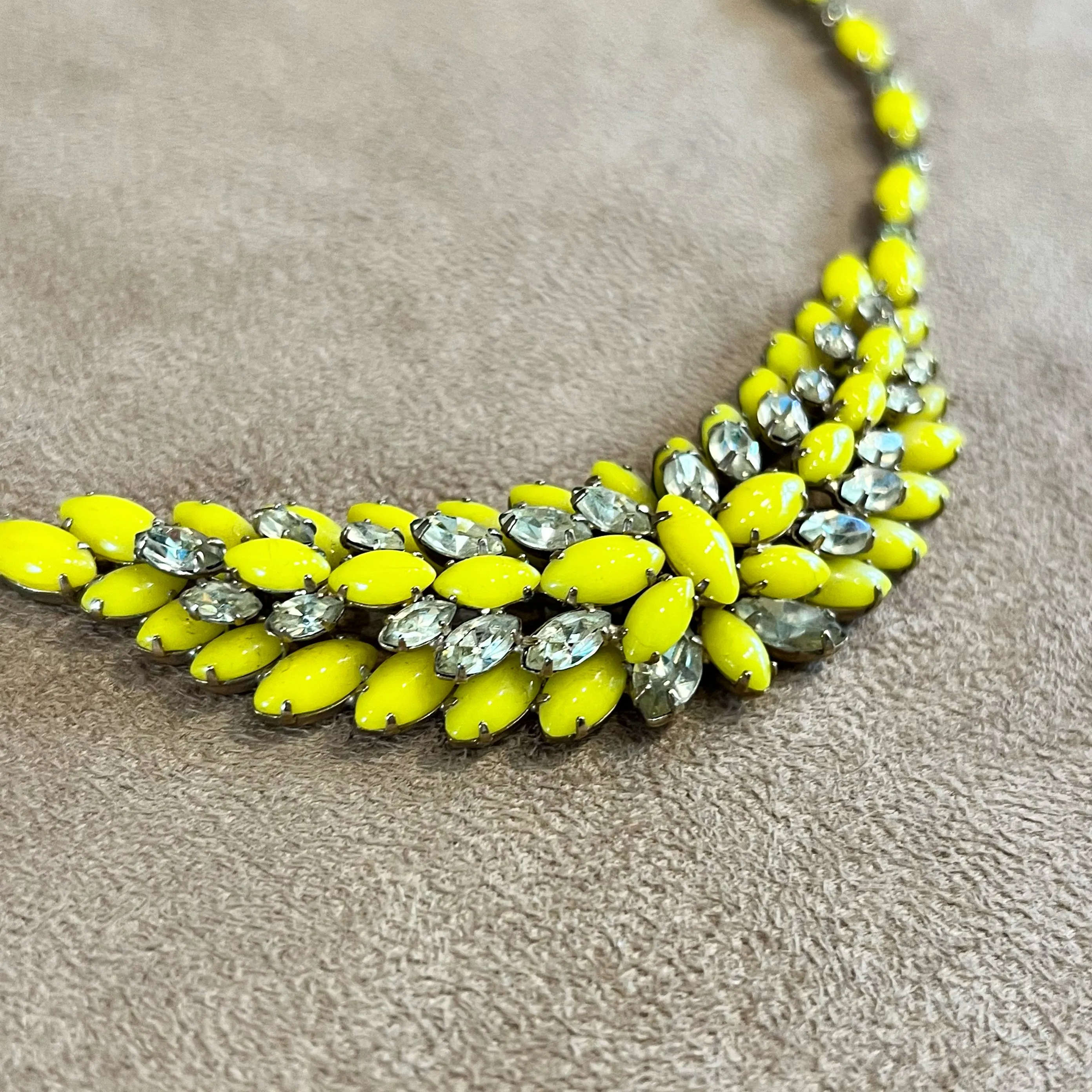 Vintage Yellow Crystal Necklace by Kramer