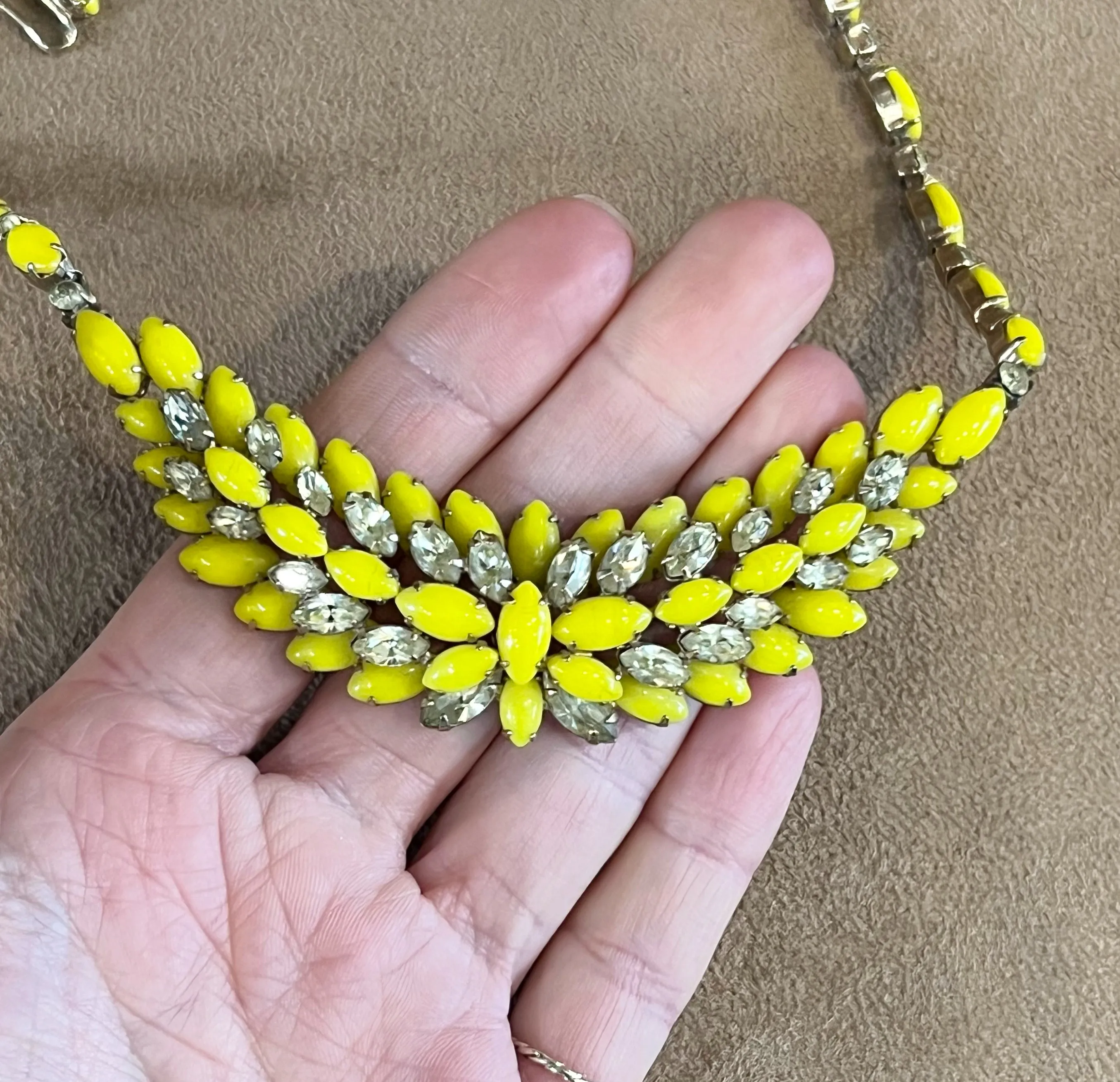 Vintage Yellow Crystal Necklace by Kramer