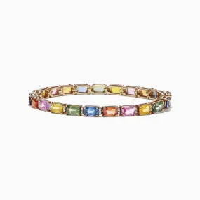Watercolors 14K Yellow Gold Multi-Sapphire Diamond Bracelet, 14.51 TCW